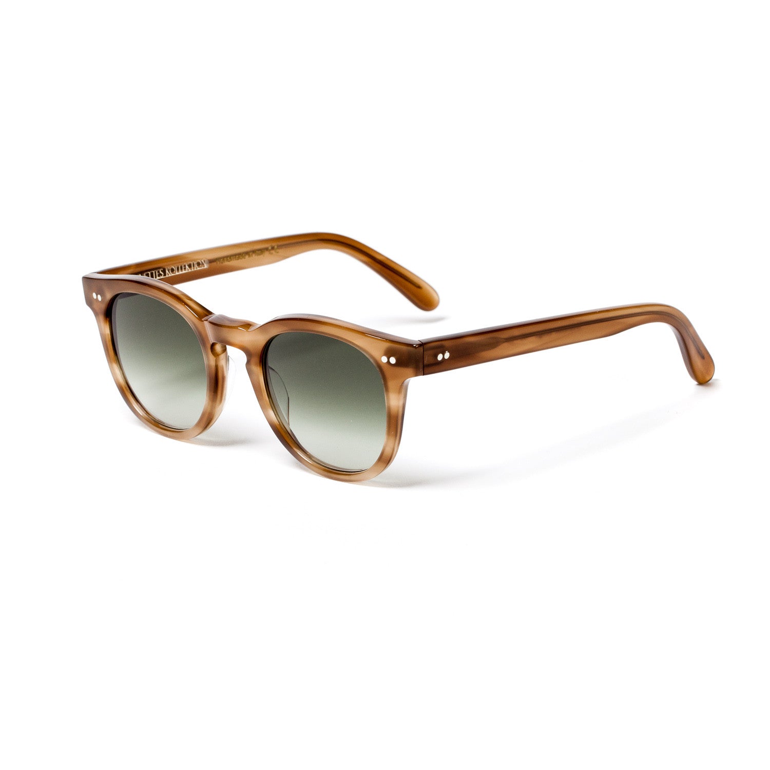 Natural Horn-Colored Sunglasses "NOBLESSE OBLIGE" with Green Lenses